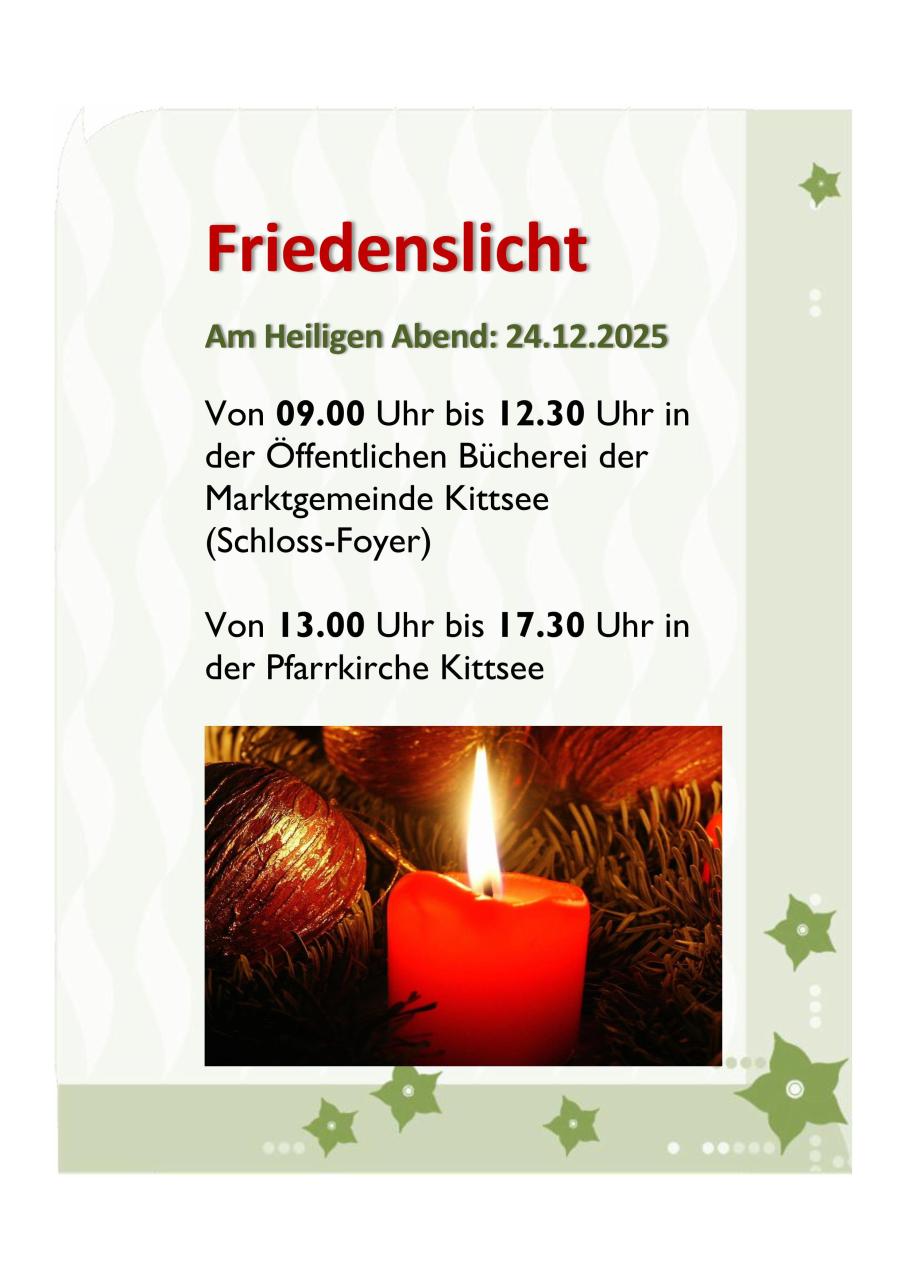 Friedenslicht -Aushang